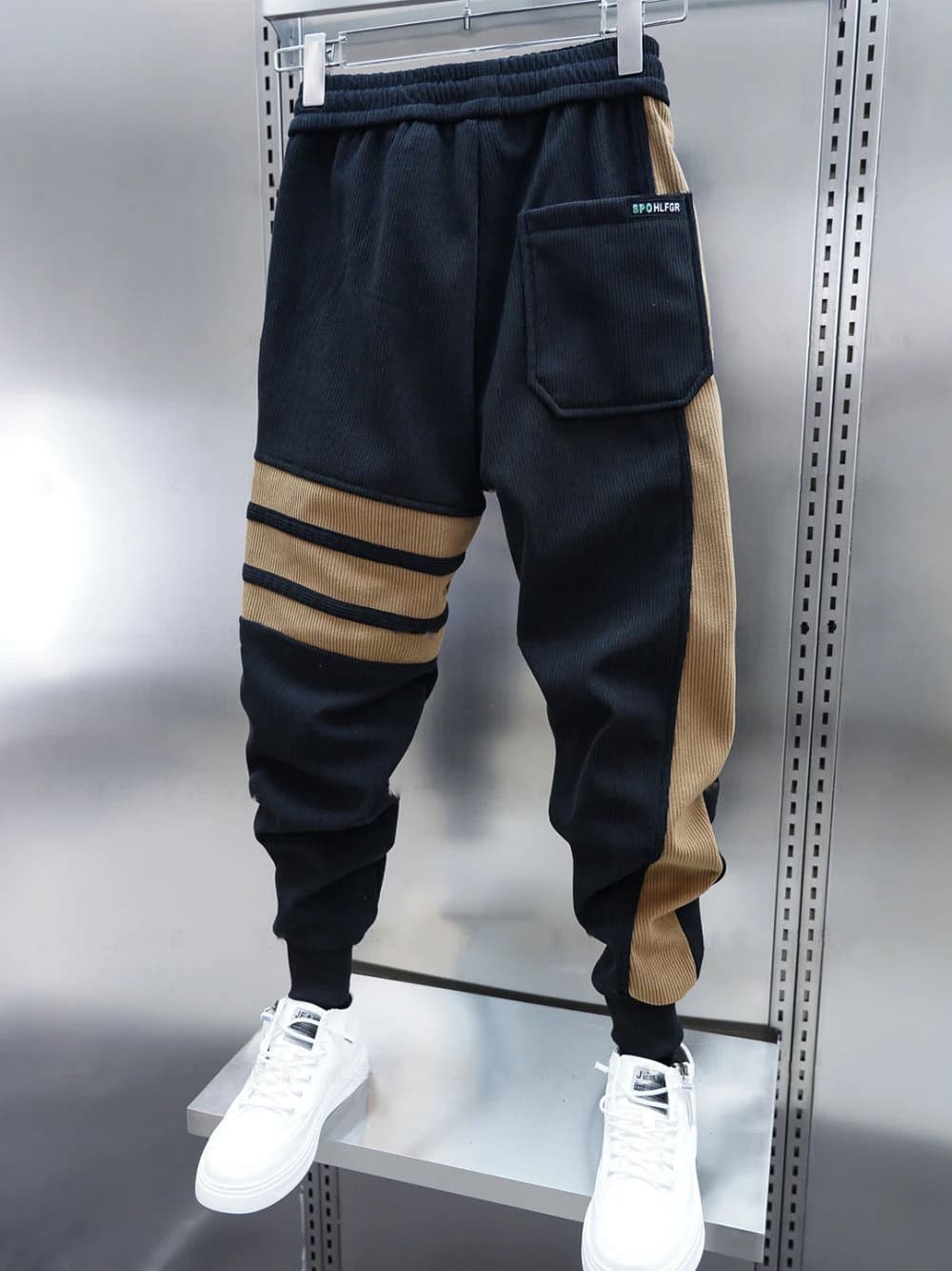 Pantalon harem patchwork élégant pêche loisir streetwear hommes fashion confortable