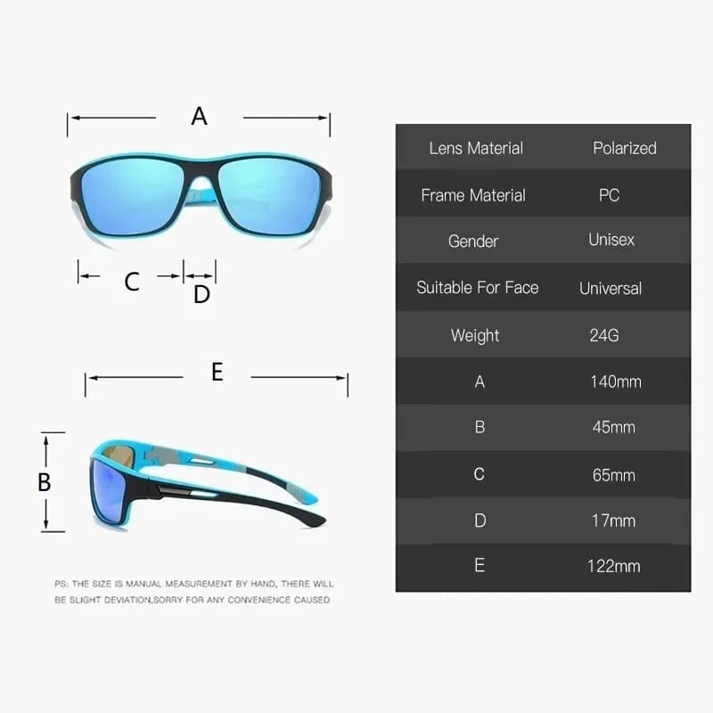 Lunettes de sport polarisées vintage pour pêche en mer - Cyclisme ski randonnée - Protection UV400 unisexe
