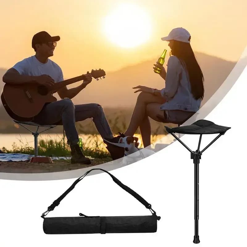 Tabouret pliant retractable une jambe robuste pour pêche camping randonnée jardinage extérieur