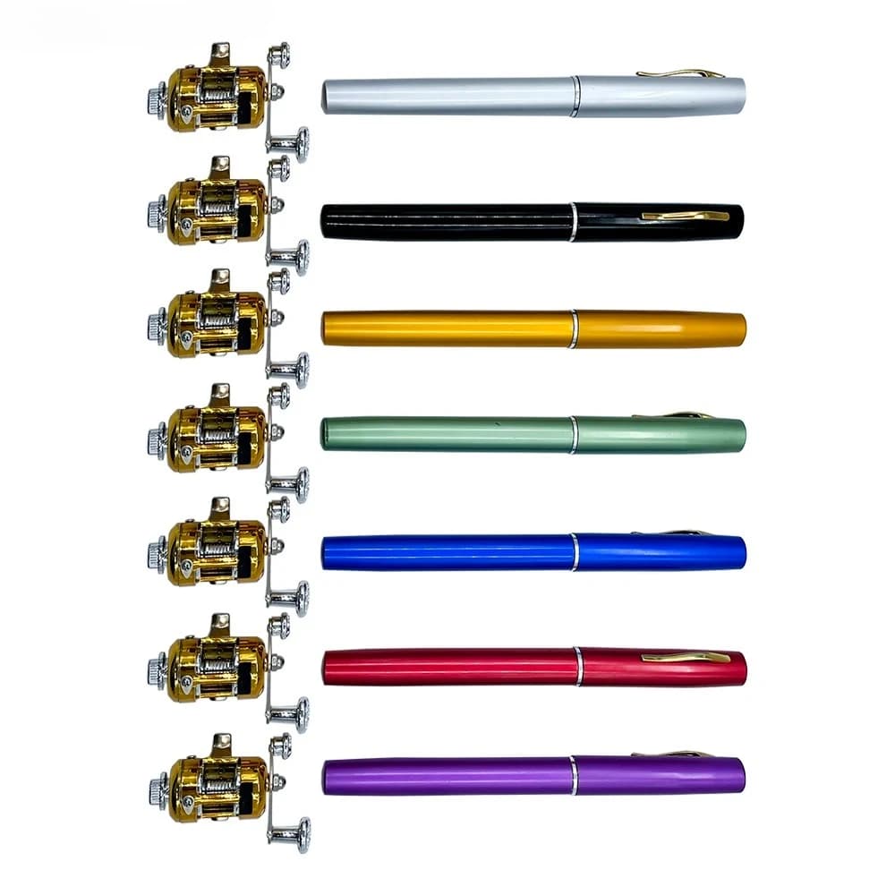 Combo canne moulinet mini télescopique pocket pen fishing rod pole + reel ultra compact