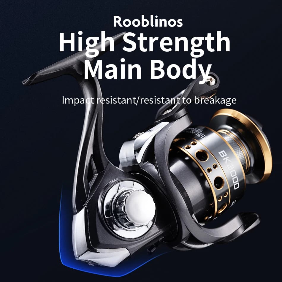 Moulinet pêche spinning Rooblinos BK métal frein interchangeable gauche droite truite carpe eau douce mer