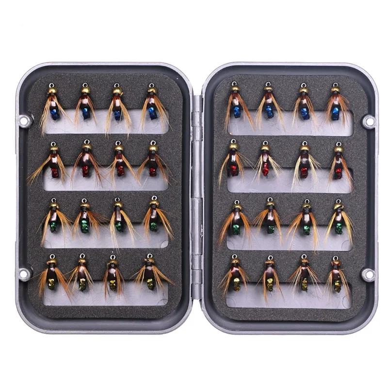 Kit mouches artificielles pêche truite nymphs scuds insectes leurres 4 8 32 pièces pour pêche à la mouche