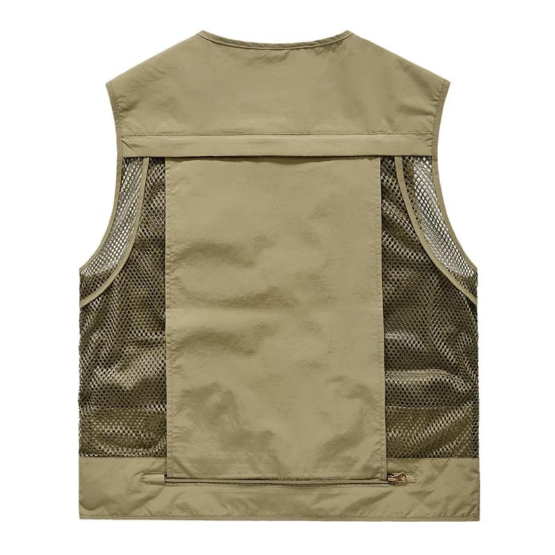 Veste de pêche respirante homme avec multiples poches pour le loisir en extérieur