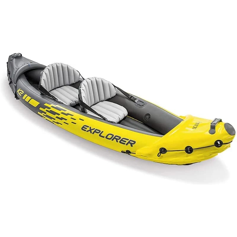 Kayak gonflable double INTEX 68307 bateau d'assaut rafting pêche extérieur avec sièges pour deux personnes