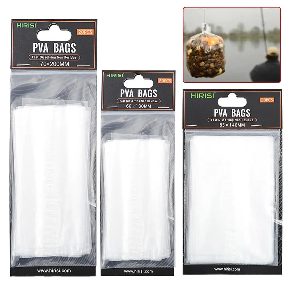 Sachets PVA solubles 20 pièces pour bouillettes carpe - accessoires pêche écologique à dissolution rapide