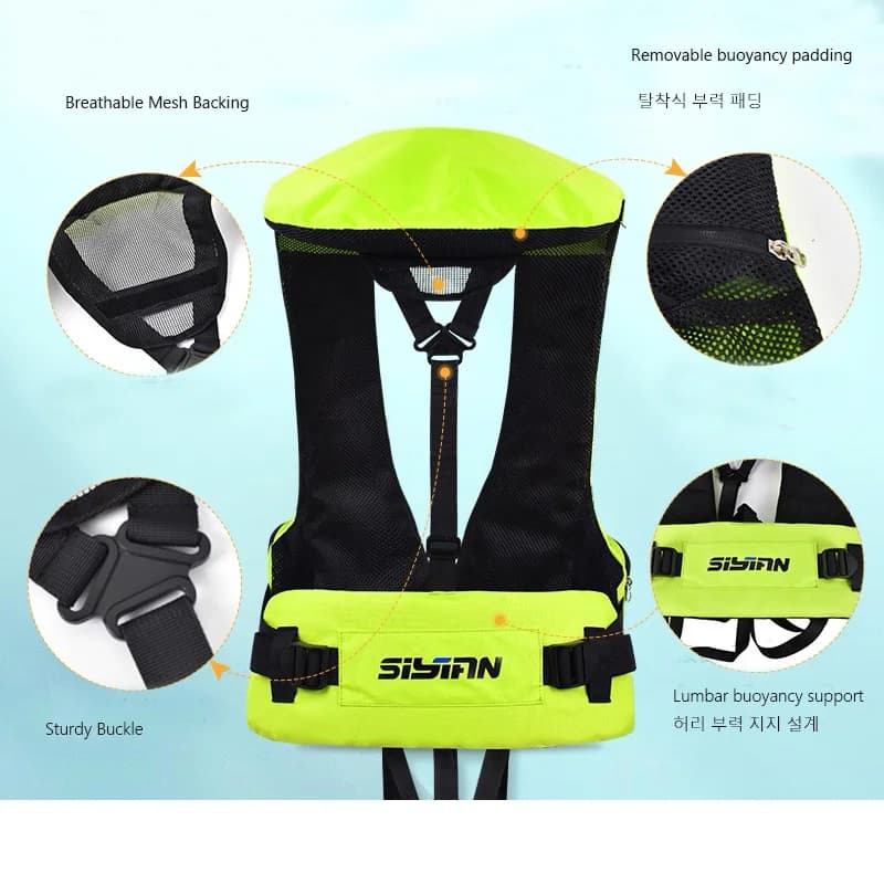 Veste de pêche professionnelle mer avec grande flottabilité et poche spacieuse pour la pêche en bateau
