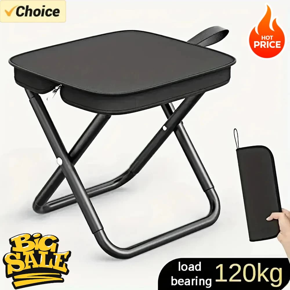 Tabouret pliant portable pour pêche - Siège léger pliable camping et randonnée