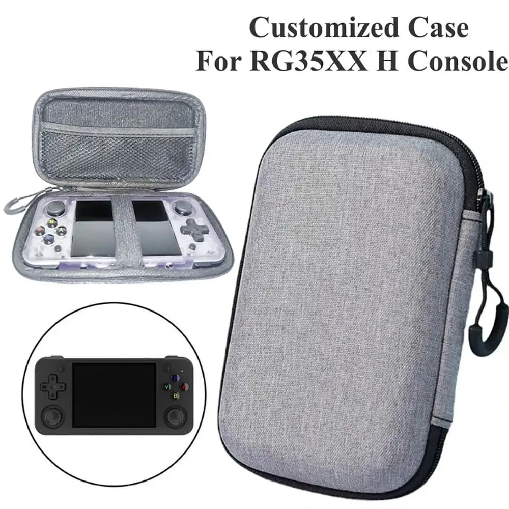 Étui rigide EVA portable pour console RG35XX H - Sac de transport étanche avec fermeture éclair