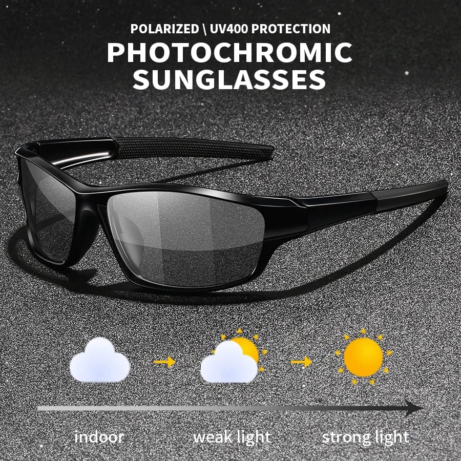 Lunettes de pêche photochromiques polarisées UV400 - Verres qui s'adaptent à la lumière pour pêche variable
