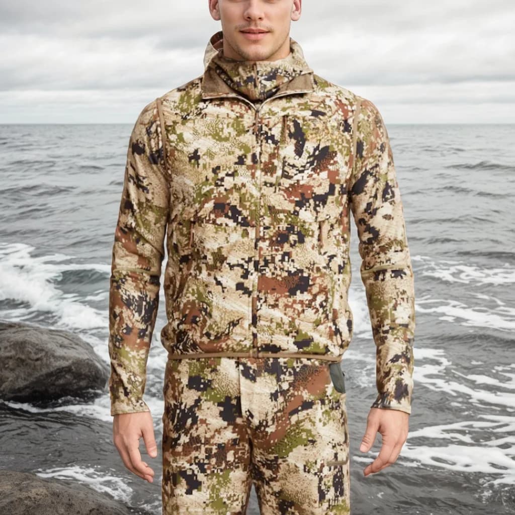 Gilet pêche camouflage haute qualité homme - Veste chasse automne hiver activités outdoor ambiant 100