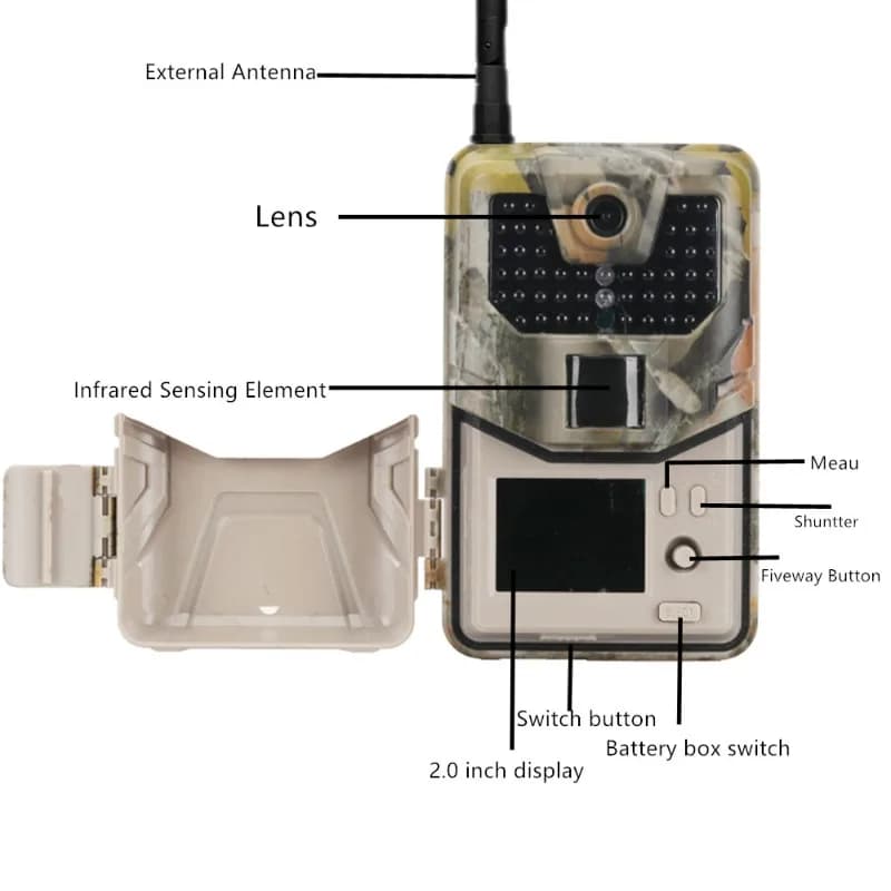 HC900M caméra chasse 20MP 1080P avec envoi SMS MMS boîtier métal étanche vision nocturne 2G