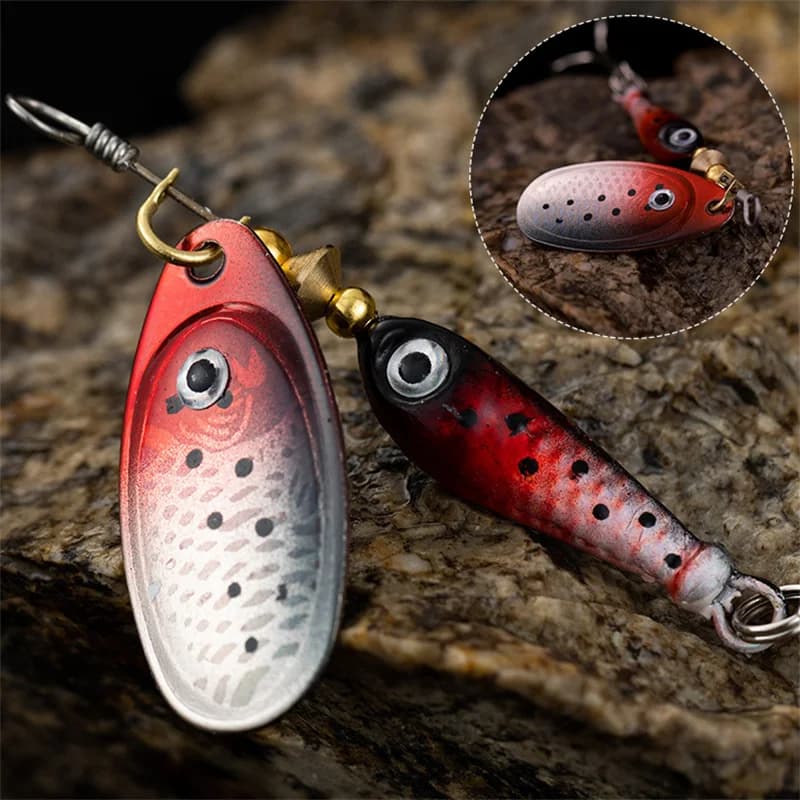Leurre métal tournant 9,1g 7cm avec sequins pour brochet sandre perche et black bass