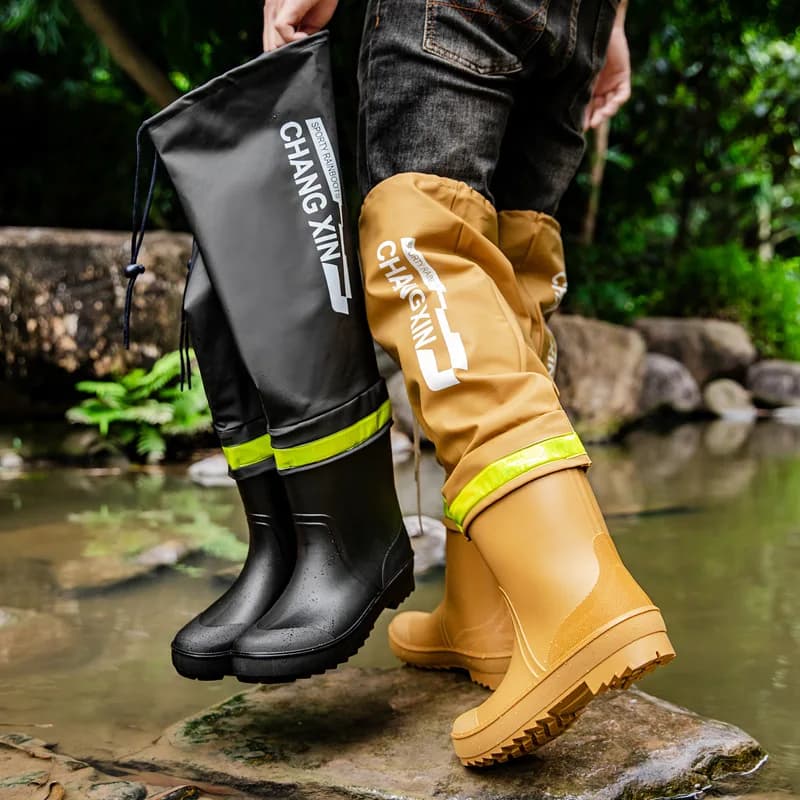 Bottes genou pêche randonnée imperméables antidérapantes toutes saisons protection inondation bottes plastique