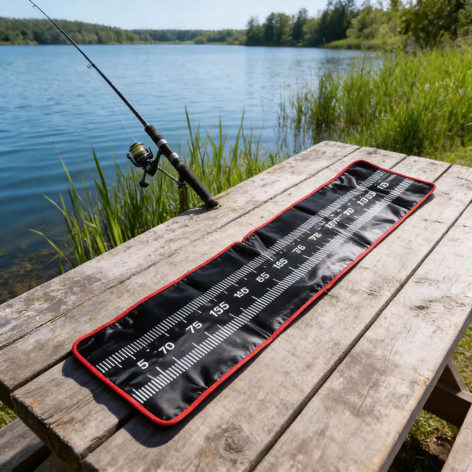 Tapis de mesure poisson roulable - Accessoire pêche doux pour aventure extérieure et voyage pêche