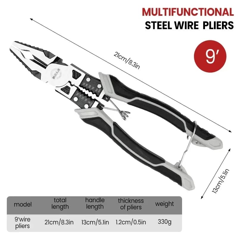 Pinces diagonales universelles AIRAJ multifonctions - Outils professionnels anti-dérapants pour réparations
