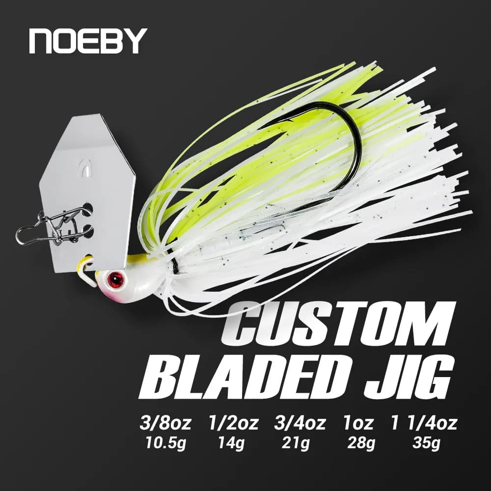 Chatterbait Noeby 10.5g-35g bladed jig avec hameçon stinger vibration wire pour brochet et perche