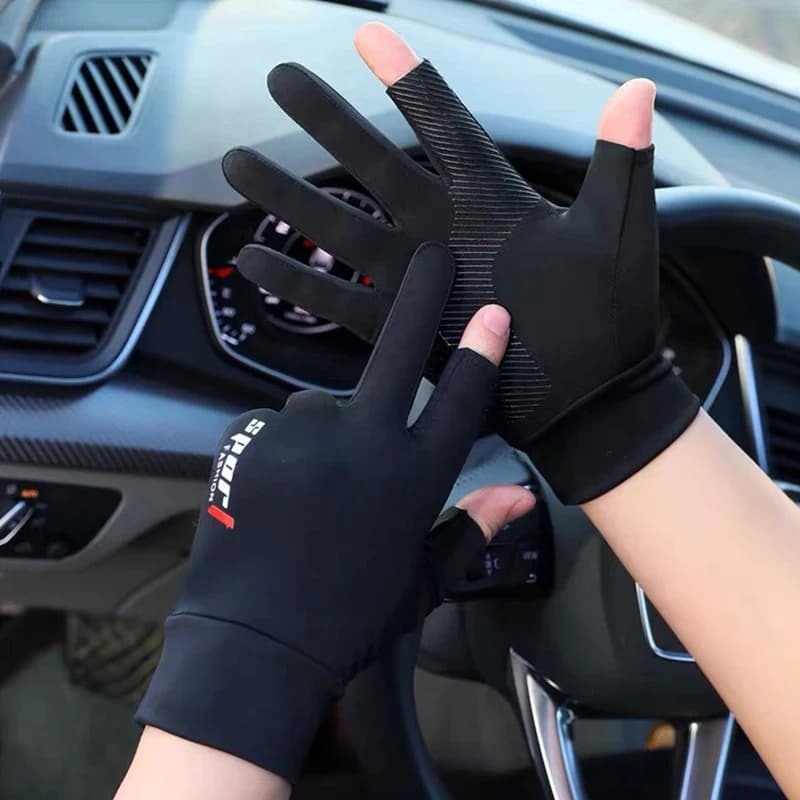 Gants soie glacée anti-UV homme femme - Conduite, pêche, vélo avec écran tactile