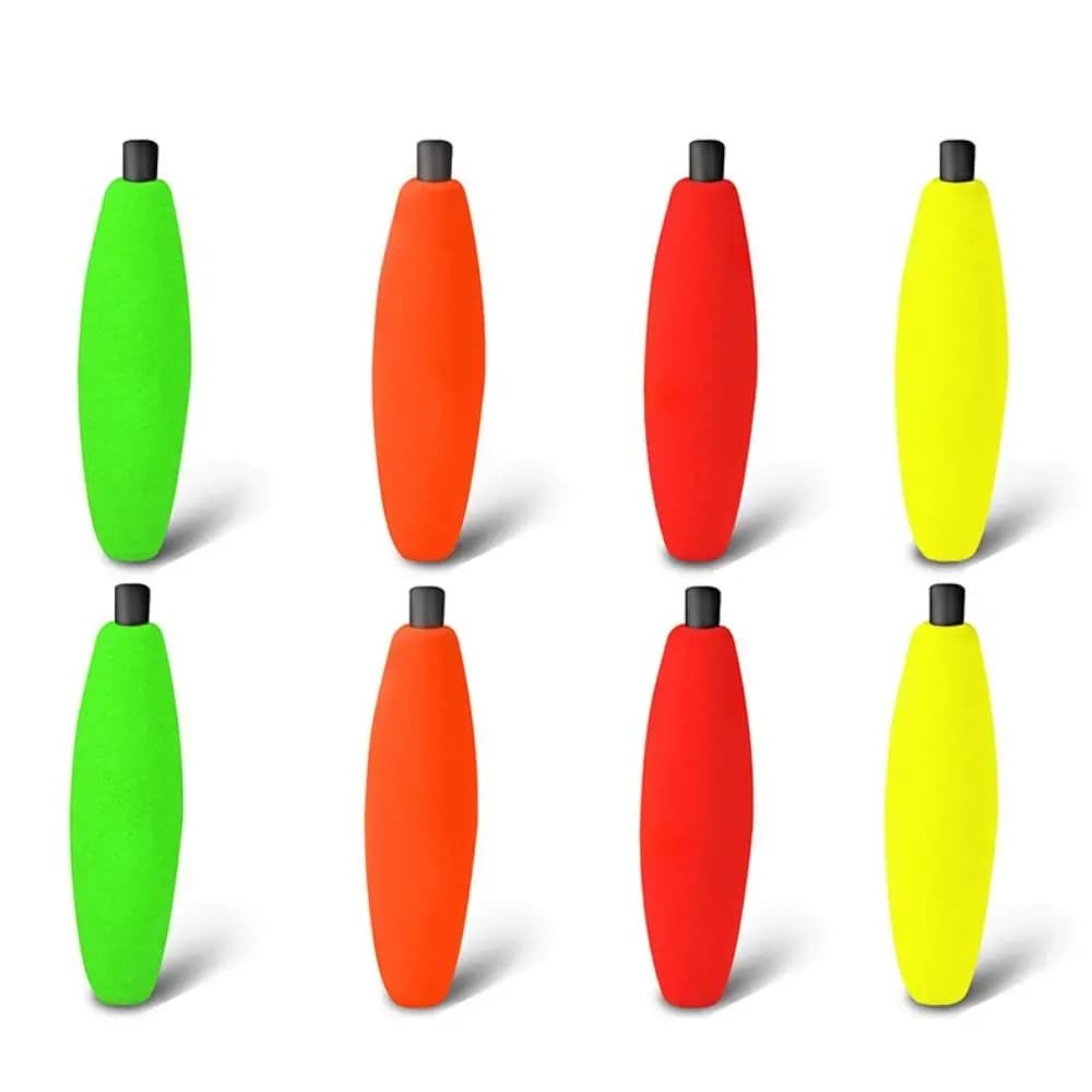 10 flotteurs de pêche en mousse dure avec bouchon pipe pour mer et rivière - S M L XL - Léger et flottable