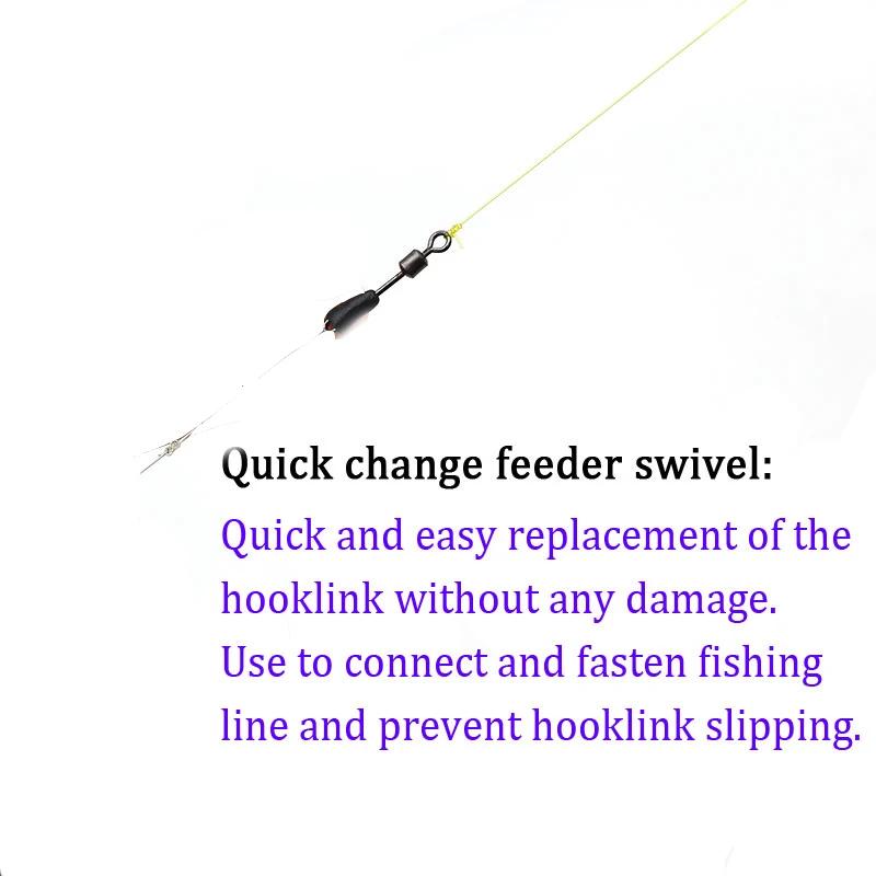 Connecteurs feeder 20 pièces pour pêche carpe - émerillons rapides avec snaps pour montages feeder