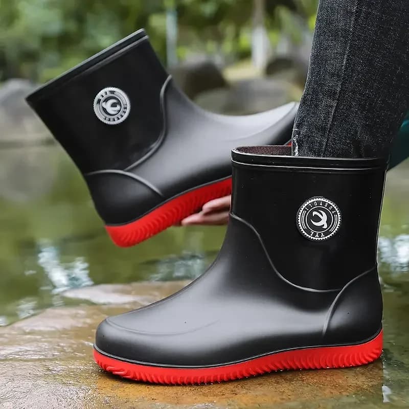 Bottes de pluie homme légères randonnée loisirs extérieur antidérapantes pêche travail