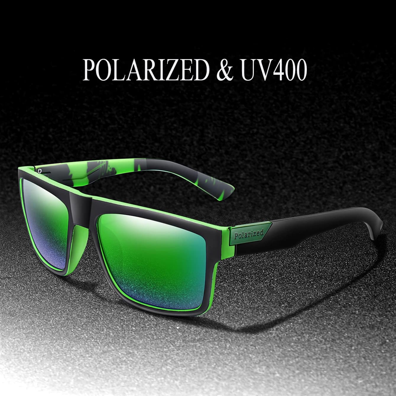 Lunettes de pêche polarisées TAC UV400 pour hommes - Vision HD anti-vent vintage sport