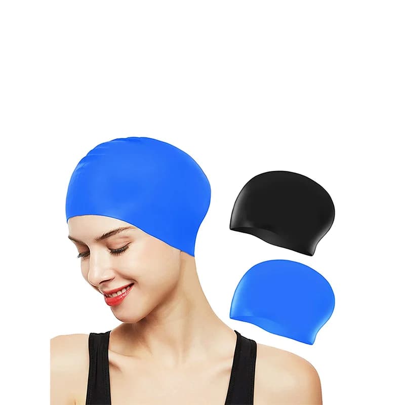 Bonnet de bain silicone confortable anti-dérapant pour femmes cheveux longs protection chevelure