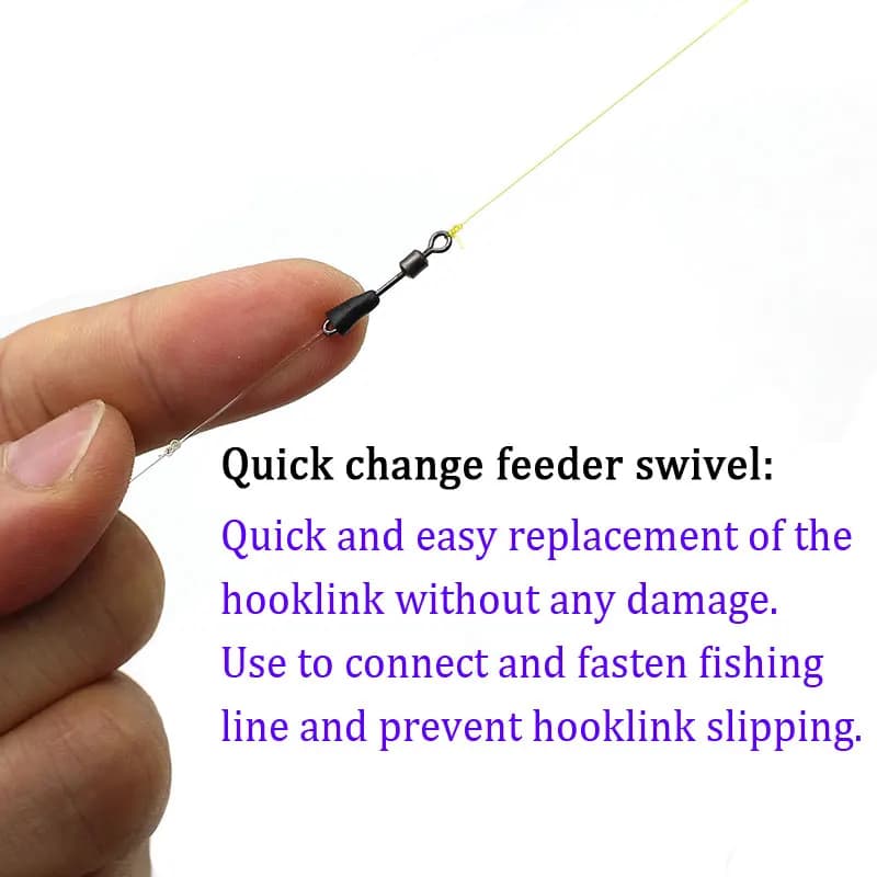 20 connecteurs rapides pour pêche au feeder - Émerillons à clip pour montages carpe et méthode fishing