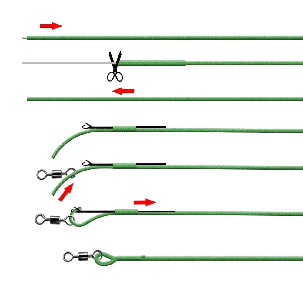 Ligne plombée Hirisi 35LB 7m pour la pêche à la carpe, tresse 3 couleurs pour montages hair rigs