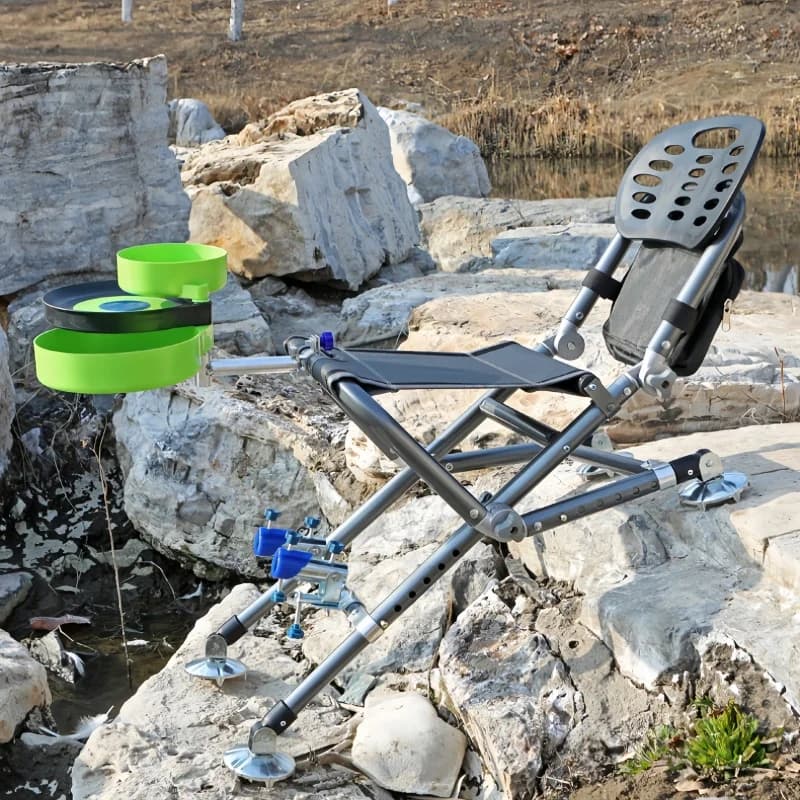Chaise pêche tout terrain pliable 180° - Siège plage camping réglable dossier équipement pêche