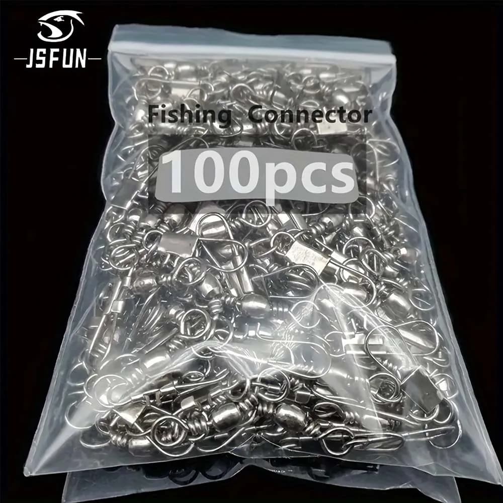 100 émerillons à roulement JSFUN 5 tailles avec clips Fastlock pour montages pêche