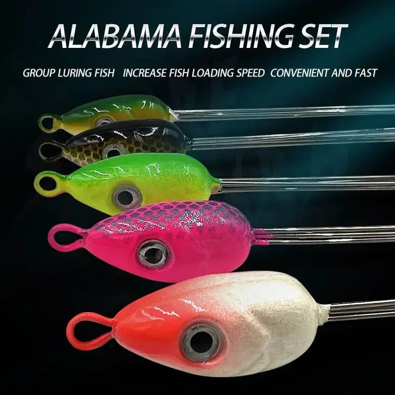 Kit 5 bras Alabama umbrella rig pêche mer - Leurres nageurs bars stripers accessoires
