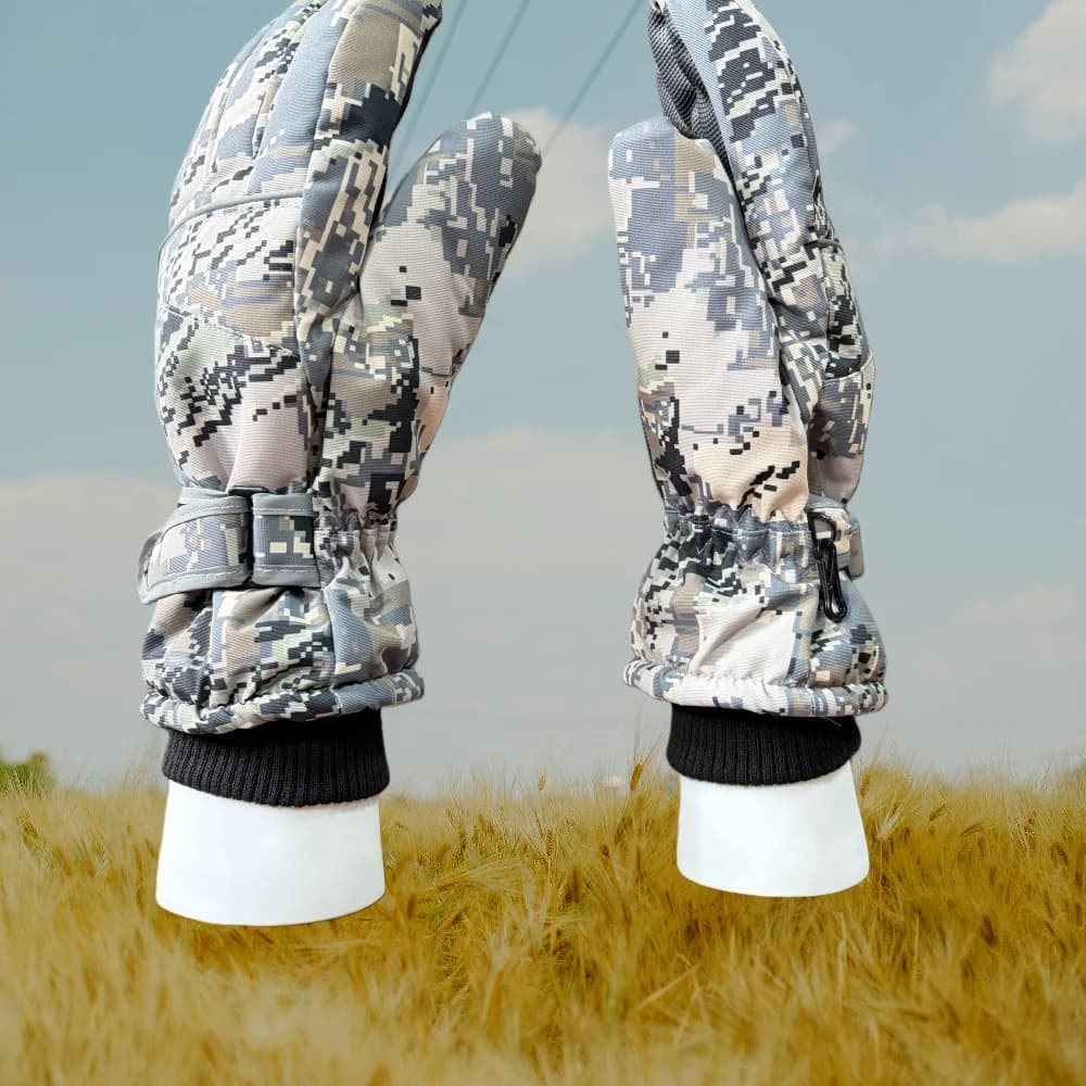 Gants de chasse camouflage imperméables trois en un pour pêche hivernale et conditions froides