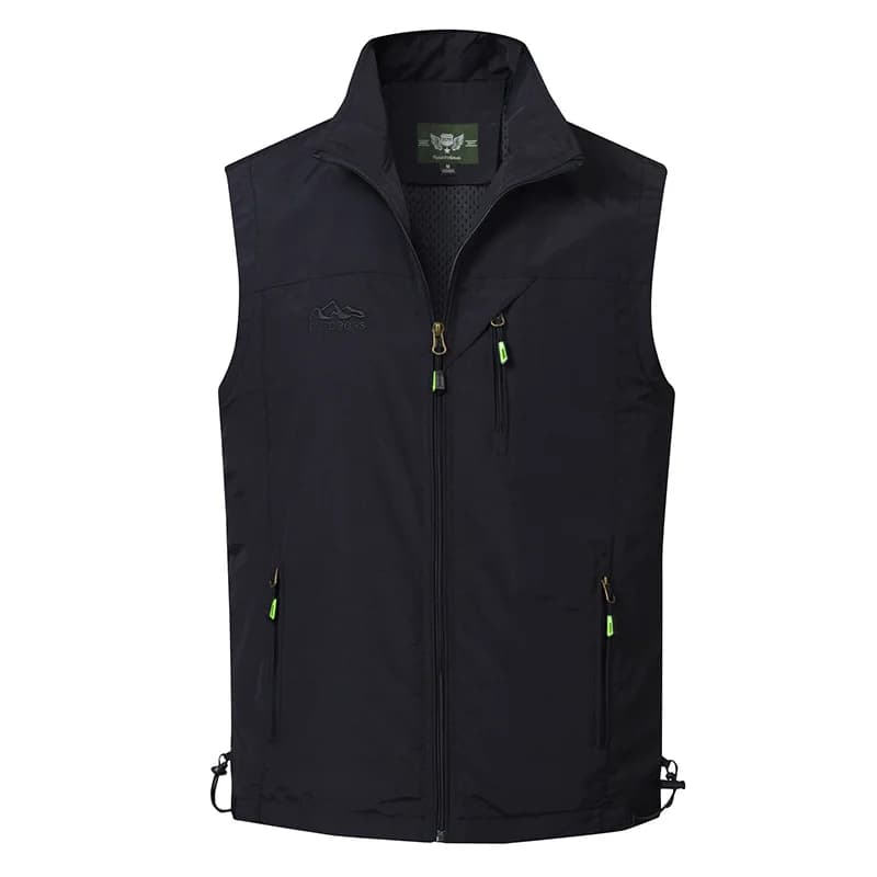 Veste légère homme été pêche photo respirante sans manches multi-poches pour activités extérieures