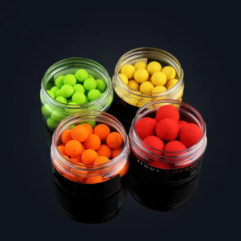 Bouillettes parfumées pour pêche carpe - 4 saveurs en flacon - billes flottantes et appâts artificiels