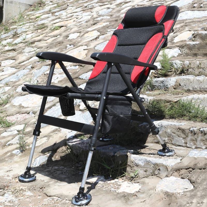 Chaise de pêche pliante portable multifonction pour pêche en eau douce et extérieur