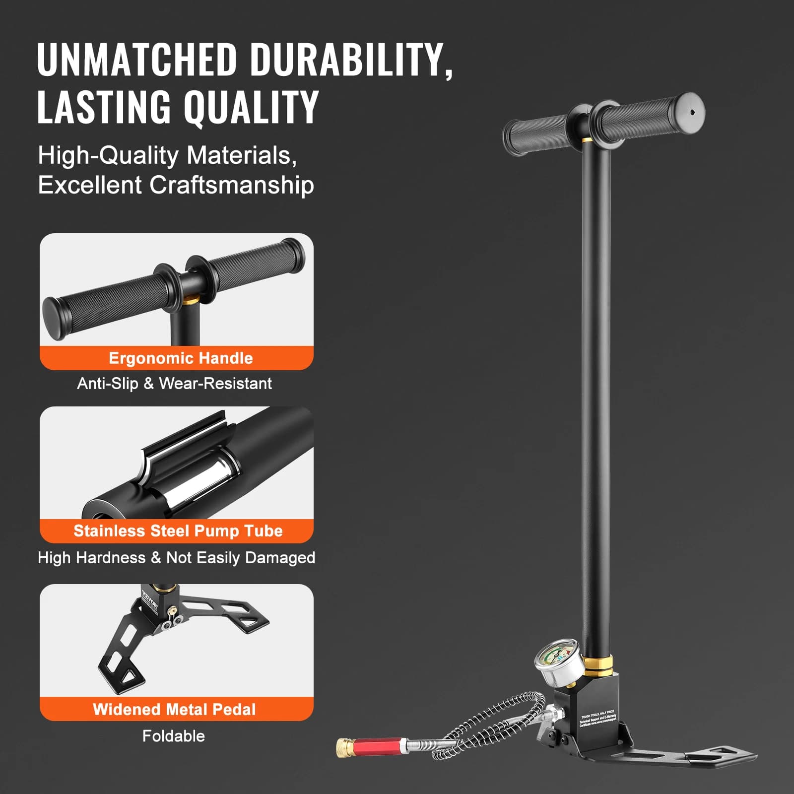Pompe PCP manuelle 3 étages 30MPa 4500PSI SucceBuy pour pneus et équipements de pêche sous-marine
