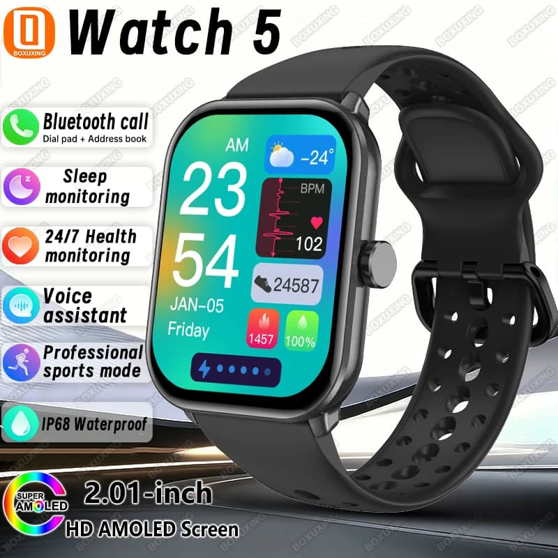 Watch 5 Smart Watch Global Version - Montre Connectée AMOLED GPS Étanche pour Sport Homme Femme