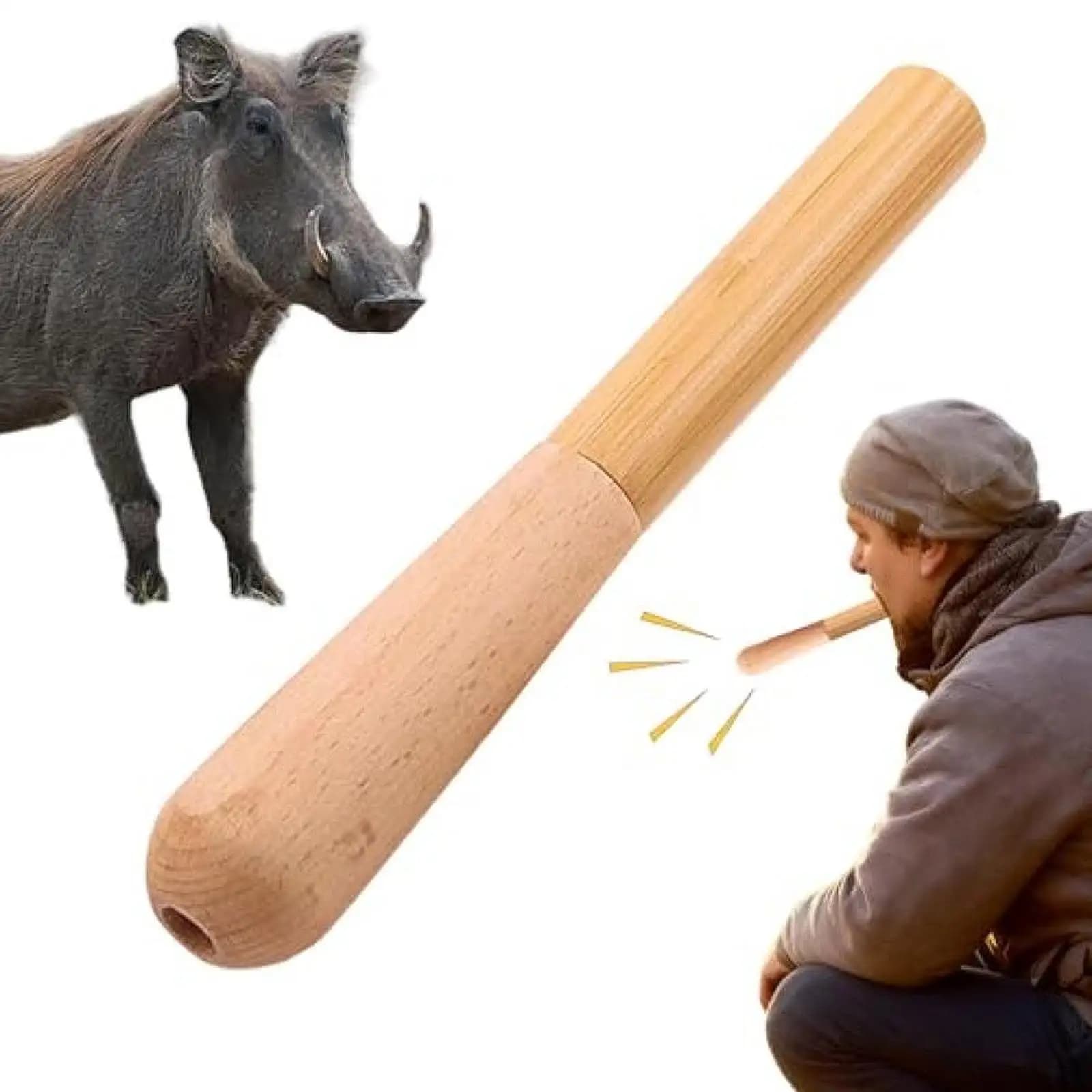 Appelant sanglier bois portable - Leurre longue portée robuste pour camping et traque survie
