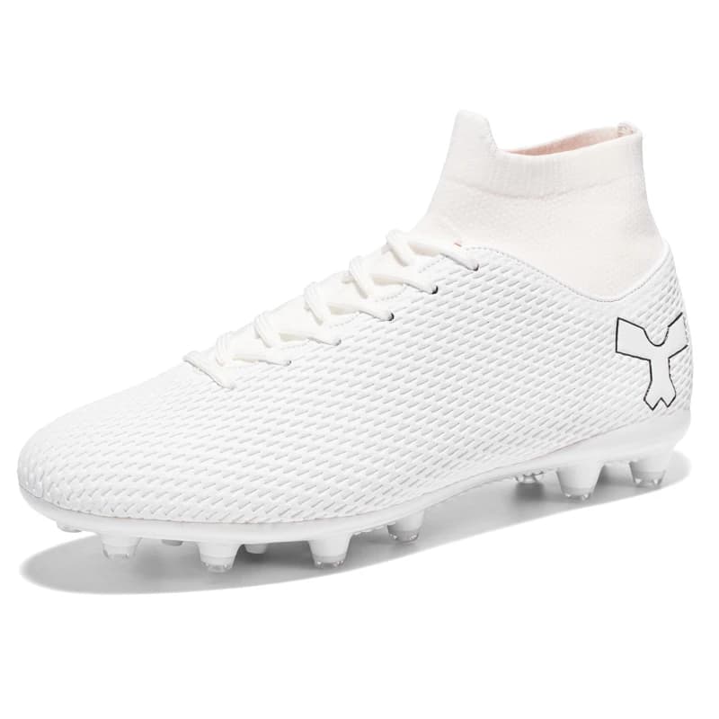Chaussures de foot homme antidérapantes professionnelles pour terrain extérieur et intérieur - Haute cheville