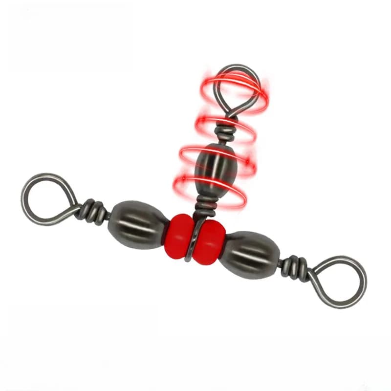 10 pièces émerillons à agrafe triple avec perles, connecteurs pour ligne leurres et hameçons, accessoires pêche