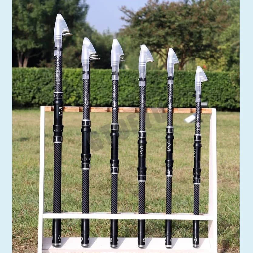 Canne pêche télescopique carbone 2.4 à 4.5m GTOFYU pour surf casting, puissance 30lb+, pêche plage et rivière