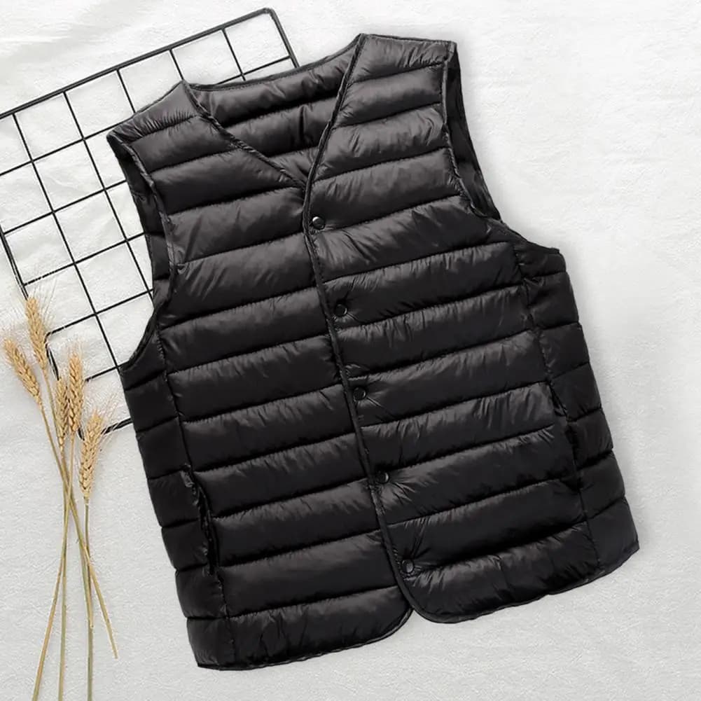 Veste matelassée sans manches homme épaisse chaude avec poches pour pêche confortable
