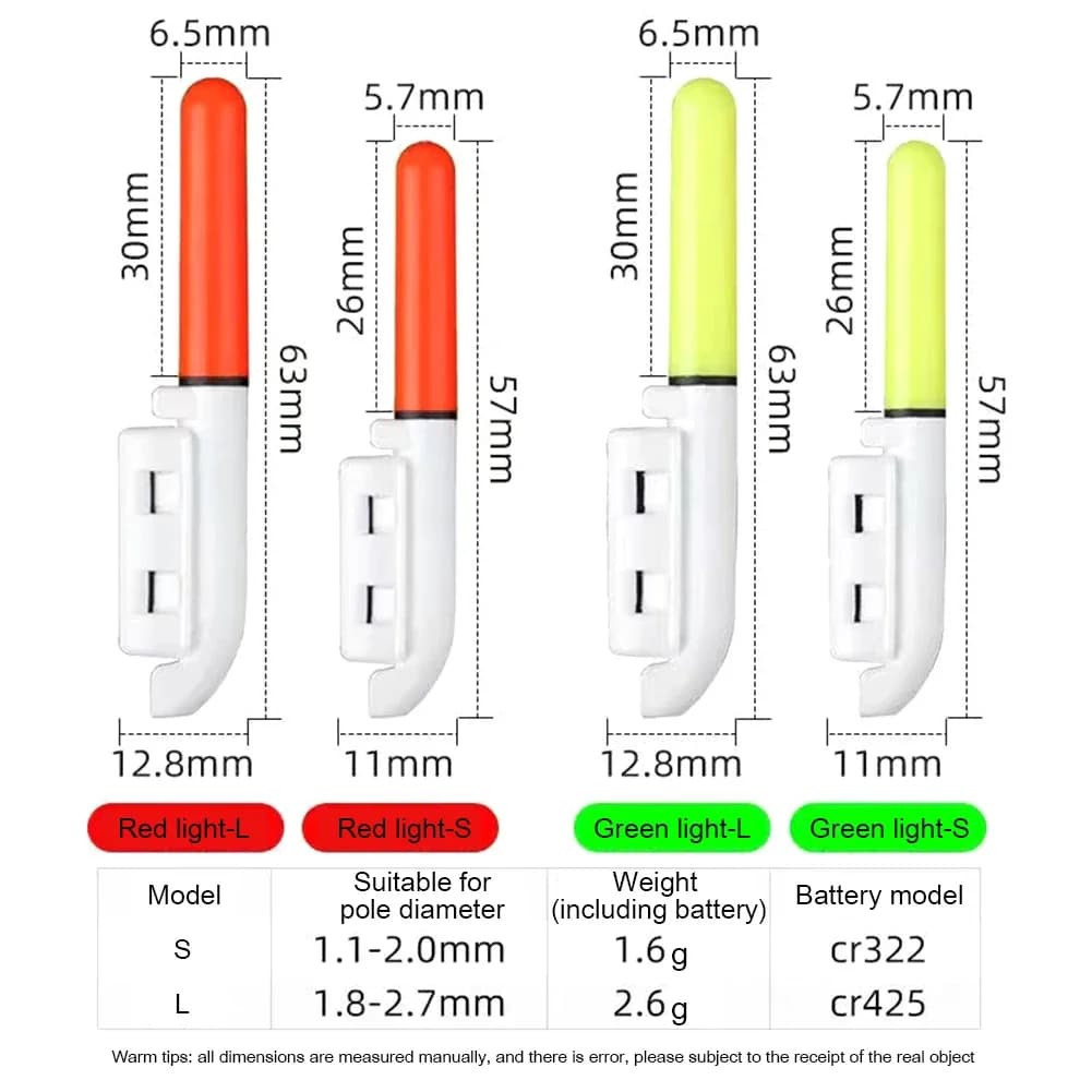 Flotteur lumineux rechargeable USB pour la pêche de nuit CR425 3.7V avec batterie et accessoires
