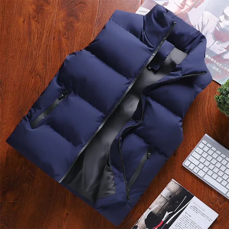 Veste sans manches homme chaude hiver coupe-vent doublée coton épais pour pêche et loisirs