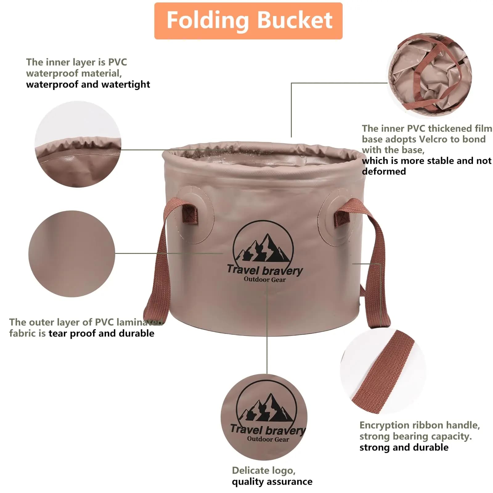 Seau pliable portable 10L 5L pour pêche et camping - Rangement légumes fruits eau activités outdoor