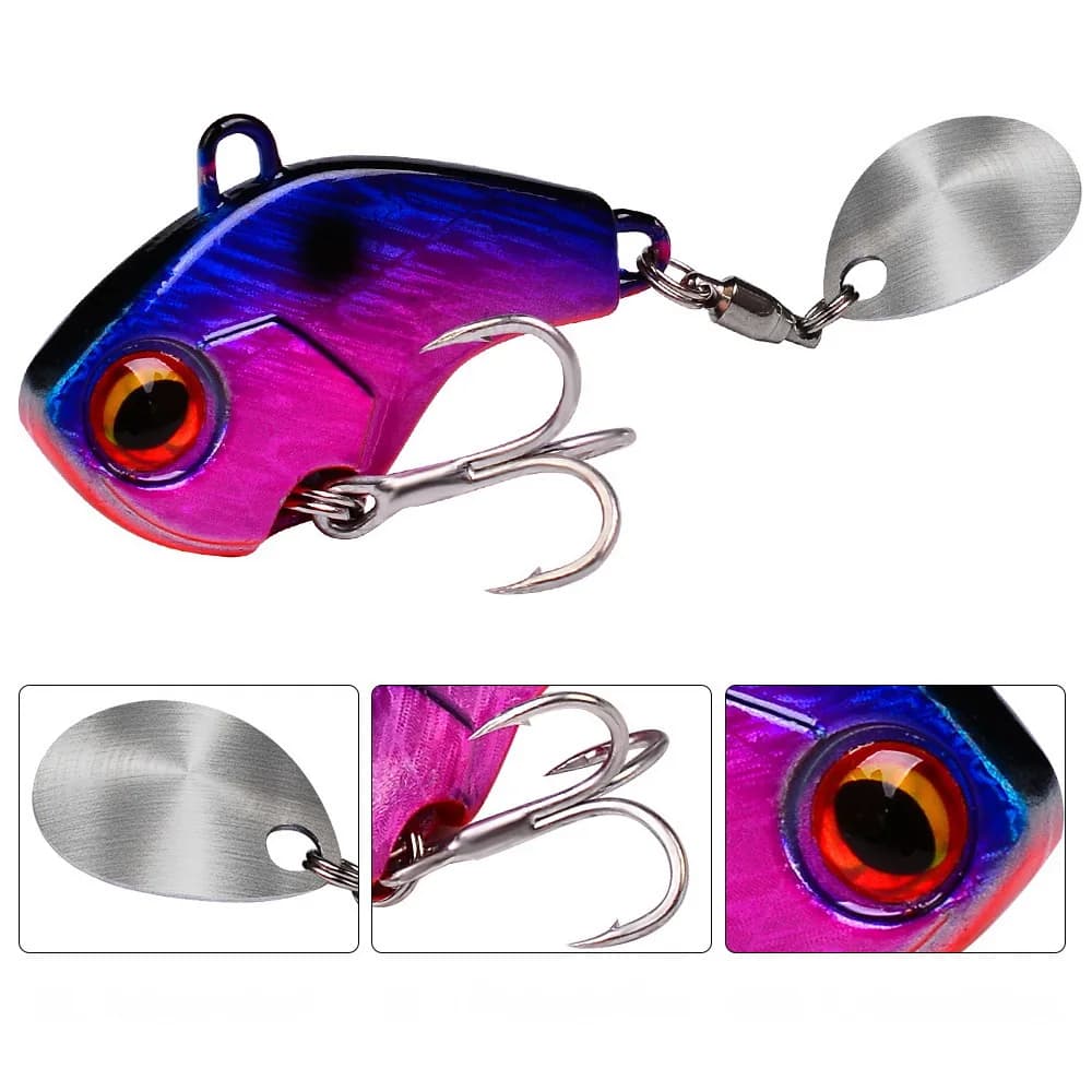 Leurre métal vibrant spinner cuillère hiver pour pêche carnassiers 6g 15g 28g appât artificiel
