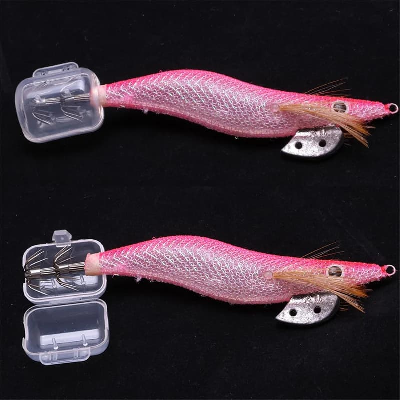 Kit 10/20 pièces protecteurs appâts seiche calmar pêche à l'egi avec couvre-hameçons bois