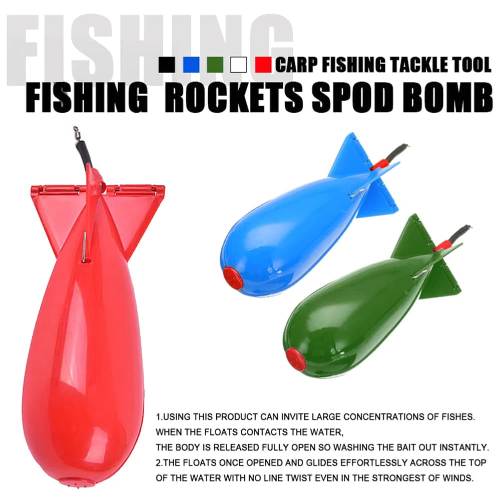 Feeder fusée pour pêche à la carpe - 10.5/14.5/17.5cm avec flotteur et porte-appâts