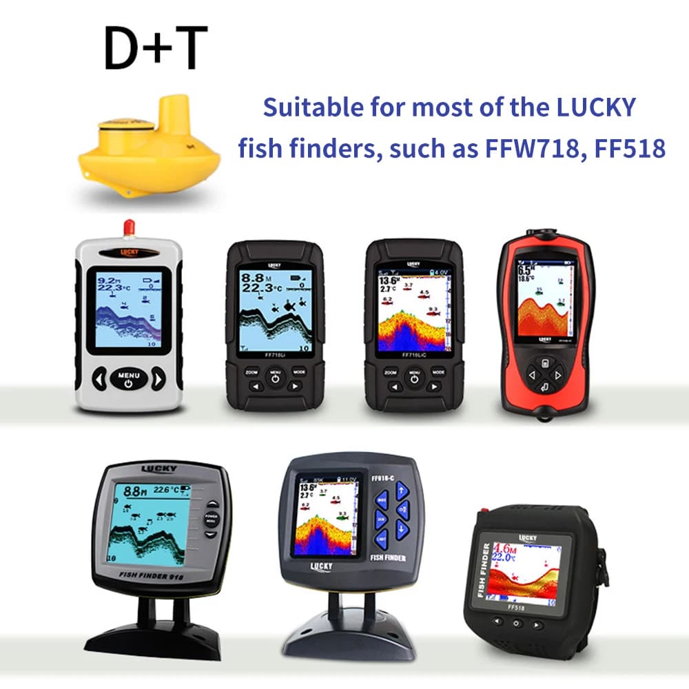 Détecteur de poissons sans fil LUCKY FFw718 FF518 avec sonar et transducteur pour profondeur 45m
