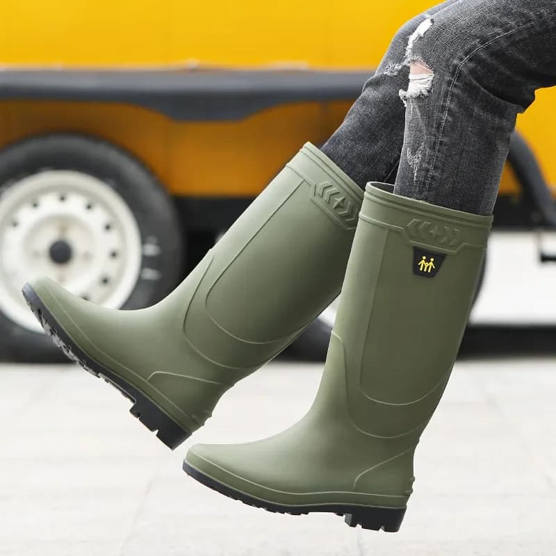 Bottes pluie homme grande taille mode imperméables longue tige polaire haute antidérapant cuisine